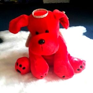 Angel Paw Pals Red Ruff Vintage stuffed animal dog with a weighted bottom